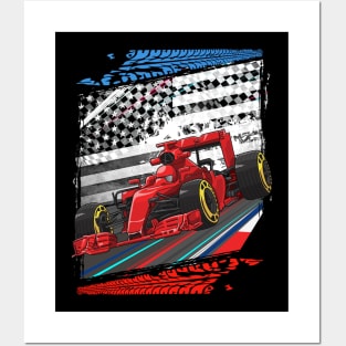 vintage Formula USA Racing Circuit Car Map Grand Prix Race Posters and Art